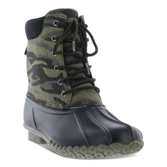 WEATHERPROOF VINTAGE Mens Black Mixed Media At Heel Adam Ii Toe Duck Boots 9 M