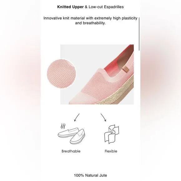 Women NWT UIN Slip On Shoes Knit  Comfortable Loafers &quot;Marbella II Pink&quot; 133