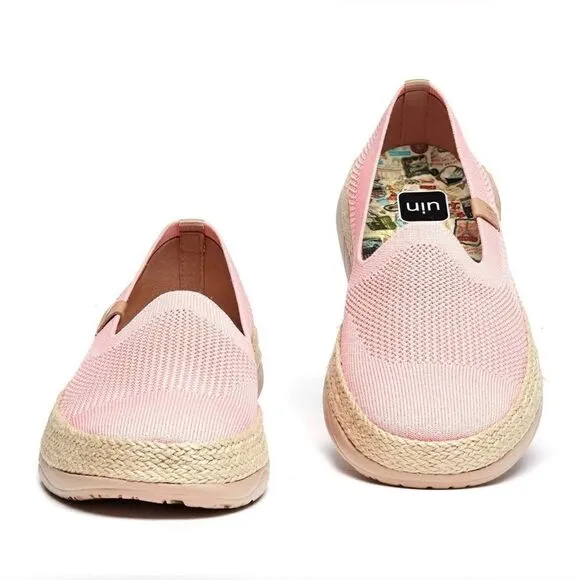 Women NWT UIN Slip On Shoes Knit  Comfortable Loafers &quot;Marbella II Pink&quot; 133
