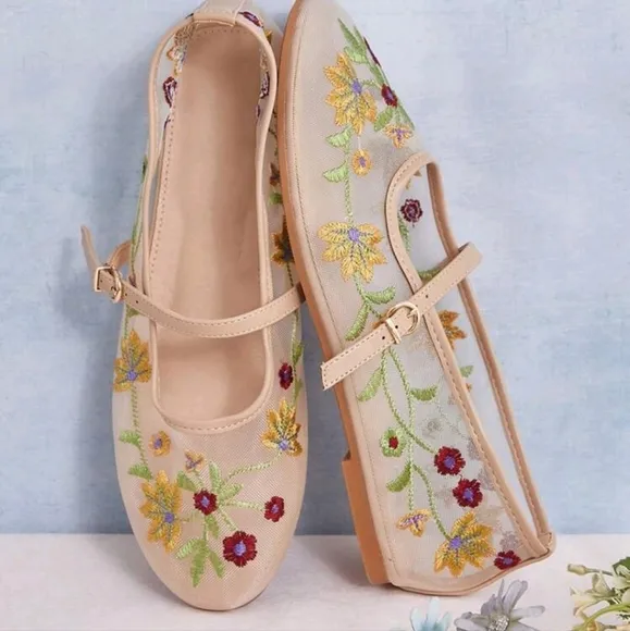 Women's Closed Round Toe Nude Tie Flat Dress Shoes