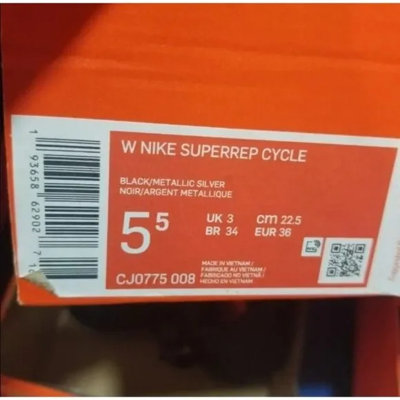 🚲Womens Cycling Shoes Sz 5.5 Nike SuperRep Cycle Spinning CJ0775-008 Black Red