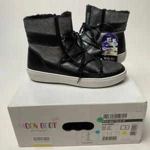 Womens Moon Boots Sneakers Black Metallic Silver White Apres Ski Boots NWT 7