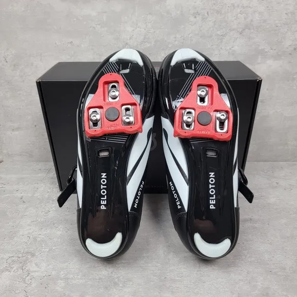 Womens Peloton Cycling Shoes Size 39 US Size 8 Black Red With Box And Tools