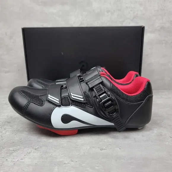 Womens Peloton Cycling Shoes Size 39 US Size 8 Black Red With Box And Tools