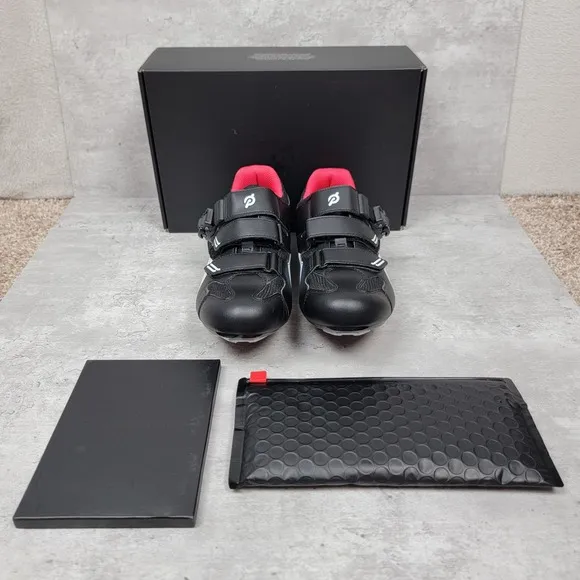 Womens Peloton Cycling Shoes Size 39 US Size 8 Black Red With Box And Tools