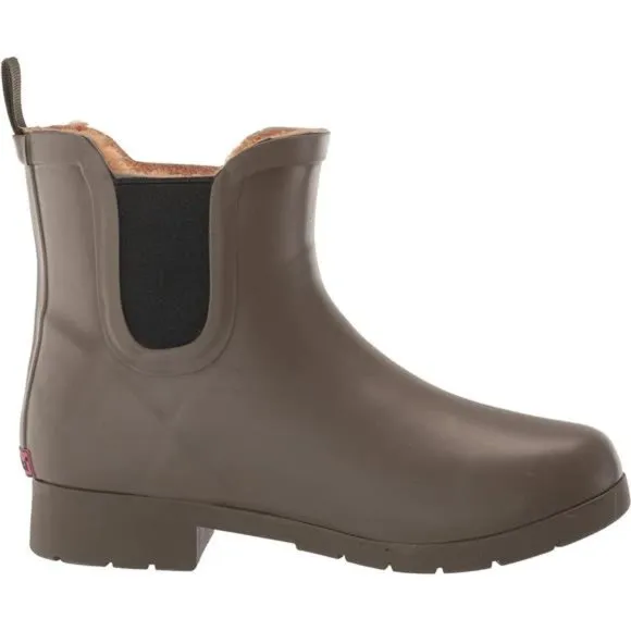 Women's Waterproof Plush Bootie Boots, Olive
