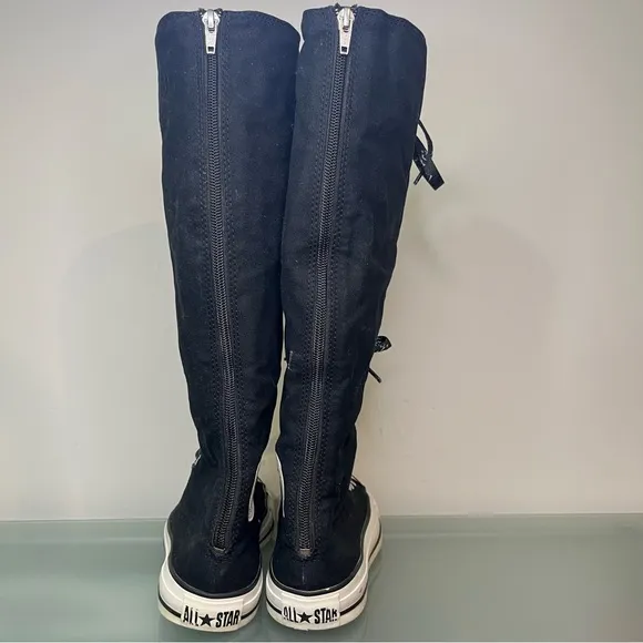 Y2K Converse Knee High Tall Chuck Taylor Shoes Black White Womens US 8 1V708